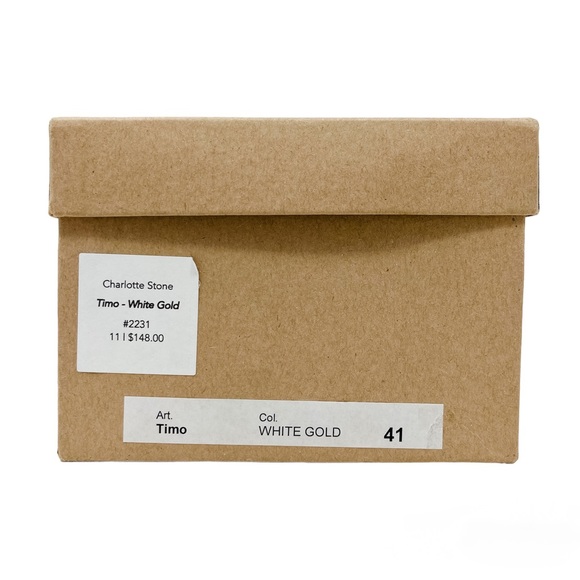 Charlotte Stone Timo White Gold Metallic Sandals Leather Women’s 11 - Picture 9 of 12